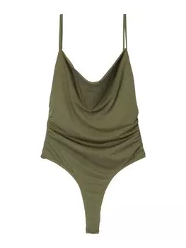 Рубашка-боди Bershka, оливковый