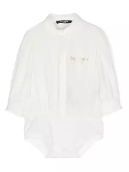 Рубашка-боди с логотипом Balmain Kids, белый