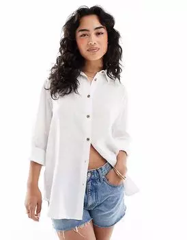 Рубашка бойфренда из льна Superdry Casual в оптическом цвете