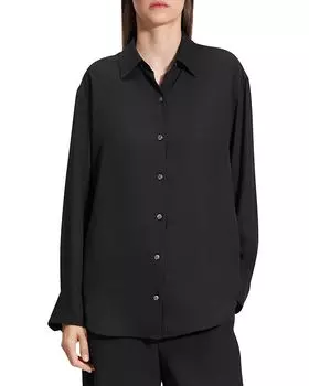 Рубашка бойфренда Theory, черный
