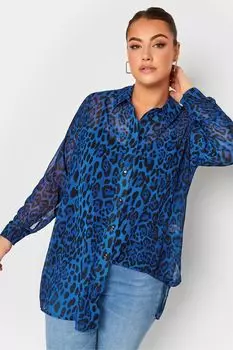 Рубашка бойфренда Yours, синий