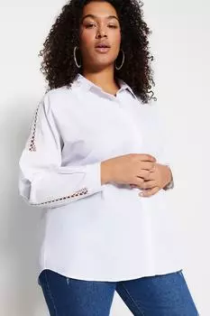 Рубашка больших размеров – белая – оверсайз Trendyol, белый