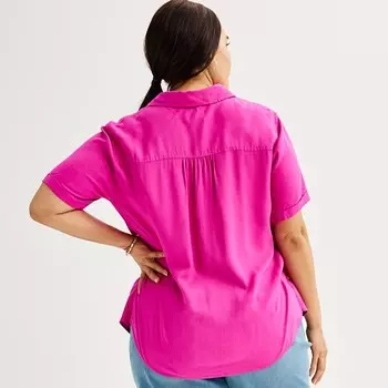 Рубашка больших размеров Croft & Barrow Camp, цвет Blue Ditsy