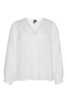 Рубашка больших размеров с длинными рукавами Vero Moda Curve, белый