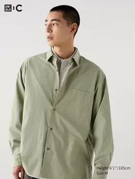Рубашка большого размера из широкого сукна Uniqlo, зеленый