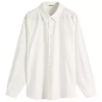 Рубашка большого размера из стираного саржевого финкса Auralee, белый