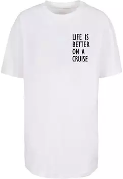 Рубашка большого размера Merchcode Life Is Better, белый