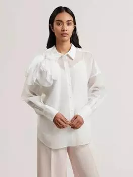 Рубашка большого размера с корсажем из органзы lanyaa Ted Baker, белый