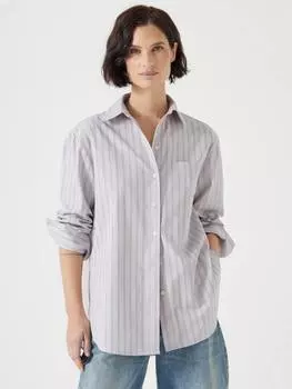 Рубашка большого размера в полоску от лилиан HUSH, цвет Lilac/White