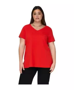Рубашка Bonnie Life с v образным вырезом Only Carmakoma, красный