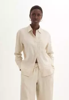 Рубашка bonprix, бежевая