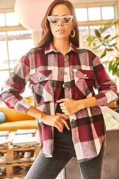 Рубашка - Бордовый - Oversize Olalook