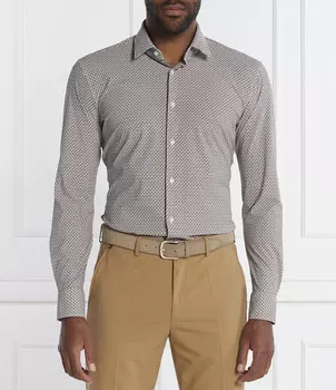 Рубашка BOSS BLACK P-HANK-s-kent-C1-222 Slim Fit, коричневый