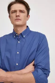 Рубашка BOSS из хлопка Boss, синий