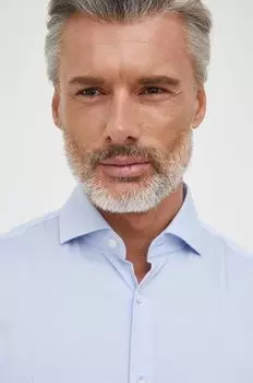 Рубашка BOSS из хлопка Boss, синий