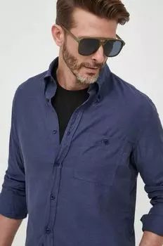 Рубашка BOSS из хлопка Boss, темно-синий