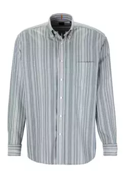 Рубашка BOSS ORANGE с длинными рукавами "Lambey_1_M", воротник на пуговицах, зеленый