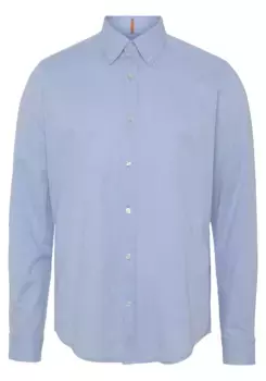 Рубашка BOSS ORANGE с длинными рукавами "Rickert", с контрастными деталями, синий