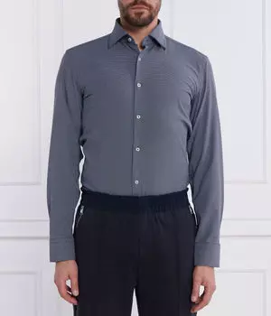 Рубашка Boss P-hank Slim Fit с мелким принтом, синий