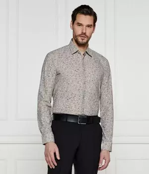 Рубашка Boss P-Roan-Kent Slim Fit, бежевый