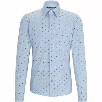 Рубашка Boss Slim-Fit In Printed Stretch Cotton, светло-синий