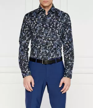 Рубашка Boss Slim Fit с принтом по всей поверхности, синий