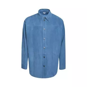 Рубашка Bottega Veneta Corduroy Shirt 'Aegean Blue', синий
