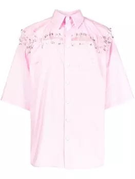 Рубашка Box с декоративной булавкой Natasha Zinko, розовый