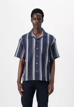 Рубашка BOXY TEXTURE STRIPE GAP, темно-синий