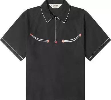 Рубашка Brain Dead Flying Tiger Short-Sleeve Western 'Black', черный