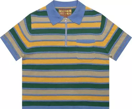 Рубашка Brain Dead Lifted Stripe Half Zip 'Yellow Multicolor', желтый