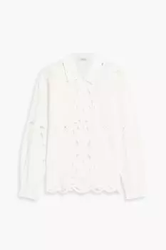 Рубашка Brielle с английской вышивкой из хлопка и льна DEREK LAM 10 CROSBY, белый