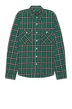 Рубашка Brixton Bowery Summer Weight Flannel, цвет OFF WHITE/DARK EARTH