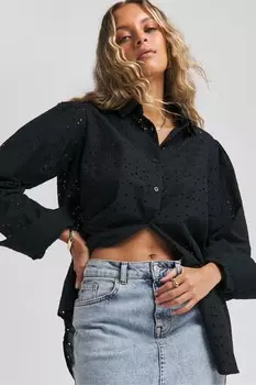Рубашка-Бродери Simply Be, черный