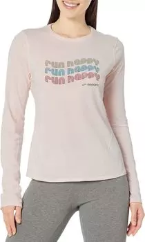 Рубашка Brooks Distance Long Sleeve 2.0, цвет Quartz/Run Happy Wave