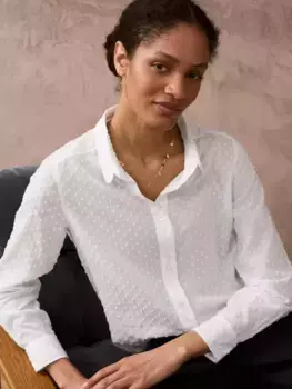 Рубашка Brora Dobby Spot Organic Cotton, белый