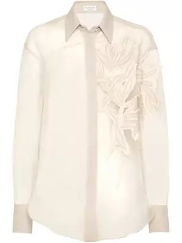 Рубашка Brunello Cucinelli Herbarium, нейтральный