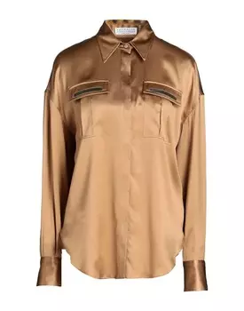 Рубашка Brunello Cucinelli, коричневый