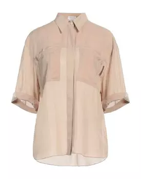 Рубашка Brunello Cucinelli, песочный