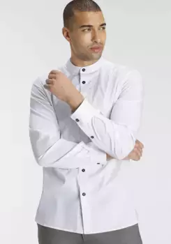 Рубашка Bruno Banani с длинными рукавами и воротником стойкой, белый