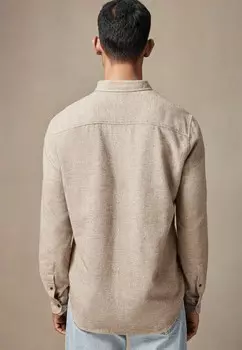 Рубашка BRUSHED TEXTURE LONG SLEEVE-REGULAR FIT Next, бежевый