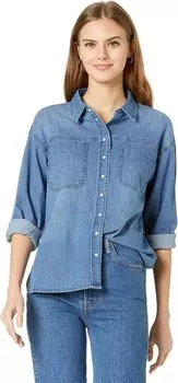 Рубашка Buffalo David Bitton Marcela Washed Boyfriend Denim Shirt, цвет Mid Blue