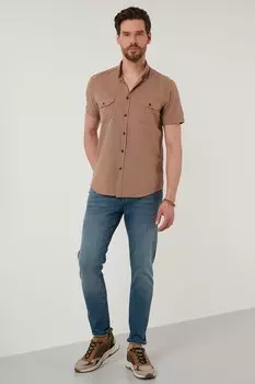 Рубашка Buratti, темно-коричневая