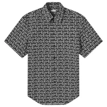 Рубашка Burberry All Over Print Shirt, цвет Silver & Black
