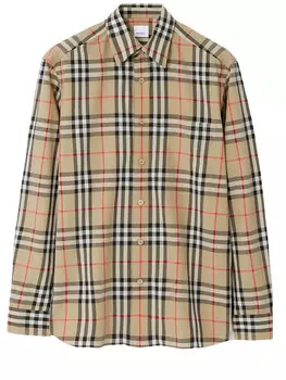 Рубашка Burberry Check cotton, бежевый