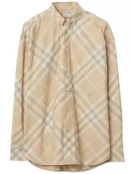 Рубашка Burberry Check cotton, бежевый