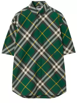 Рубашка Burberry Check cotton, зеленый