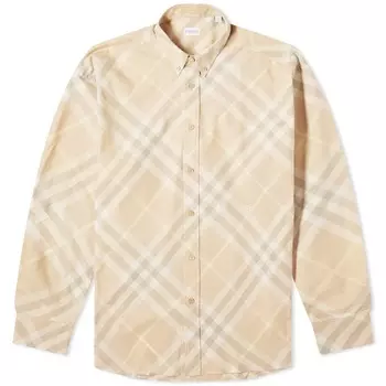 Рубашка Burberry Ekd Logo Check, цвет Flax Check