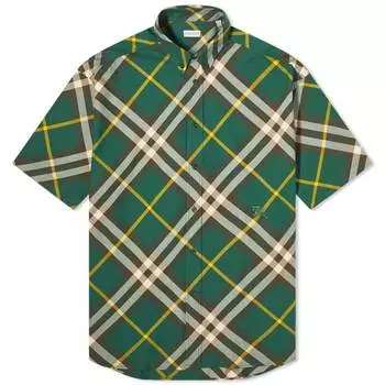 Рубашка Burberry Ekd Logo Short Sleeve Check, зеленый