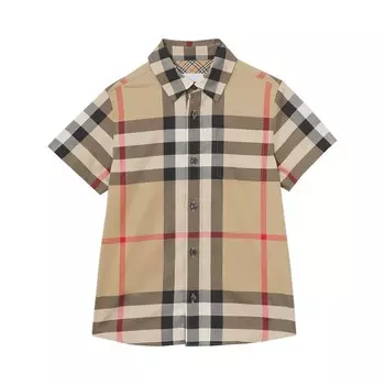 Рубашка Burberry Kids Check Shirt, цвет Archive Beige